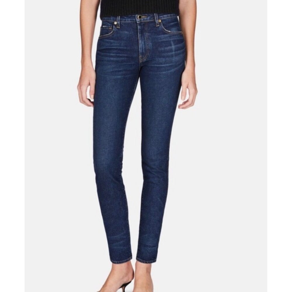 B Khaite Kassandra mid-rise skinny Jean dark blue SZ28 waist28